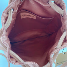 Load image into Gallery viewer, CHANEL Vintage Quilted Satin and Suede Drawstring Backpack