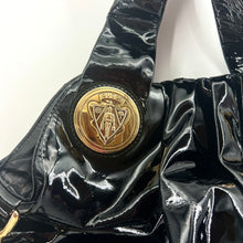 Load image into Gallery viewer, Gucci Black& Gold Patent Leather Hysteria Tote