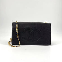 Load image into Gallery viewer, Chanel caviar leather double c logo wallet on chain