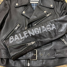 Load image into Gallery viewer, Balenciaga logo print biker jacket