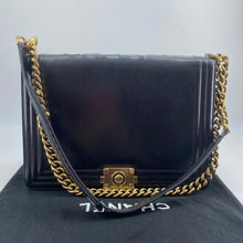 Load image into Gallery viewer, Chanel glazed leather le boy flap bag