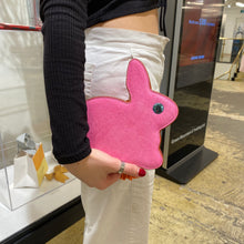Load image into Gallery viewer, Hillier Bartley Bunny calf hair and leather clutch
