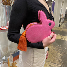 Load image into Gallery viewer, Hillier Bartley Bunny calf hair and leather clutch