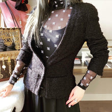 Load image into Gallery viewer, CHANEL black wool coat