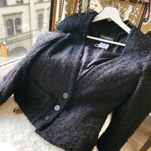 Load image into Gallery viewer, CHANEL black wool coat