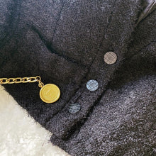 Load image into Gallery viewer, CHANEL black wool coat