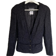 Load image into Gallery viewer, CHANEL black wool coat