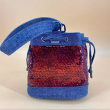 Load image into Gallery viewer, CHANEL Denim Sequin Mini Bucket Bag