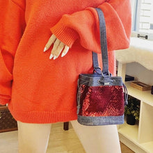 Load image into Gallery viewer, CHANEL Denim Sequin Mini Bucket Bag
