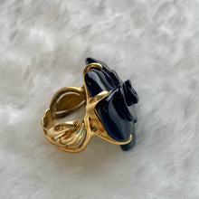 Load image into Gallery viewer, CHANEL black Camille 18k gold ring