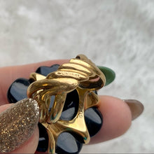 Load image into Gallery viewer, CHANEL black Camille 18k gold ring