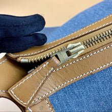Load image into Gallery viewer, Hermès Vintage Blue Denim Fabric shoulder bag