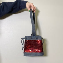 Load image into Gallery viewer, CHANEL Denim Sequin Mini Bucket Bag