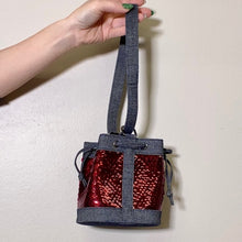 Load image into Gallery viewer, CHANEL Denim Sequin Mini Bucket Bag