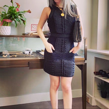 Load image into Gallery viewer, BALMAIN × H&M black Velvet dress