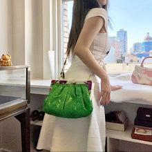 Load image into Gallery viewer, GUCCI green leather cloth& shoulder bag
