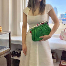 Load image into Gallery viewer, GUCCI green leather cloth& shoulder bag