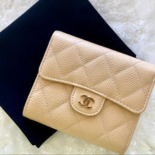 Load image into Gallery viewer, CHANEL beige calfskin wallet