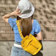 Load image into Gallery viewer, SALVATORE FERRAGAMO cloth Golden chain backpack