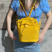 Load image into Gallery viewer, SALVATORE FERRAGAMO cloth Golden chain backpack