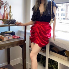 Load image into Gallery viewer, BALMAIN × HM red skirt