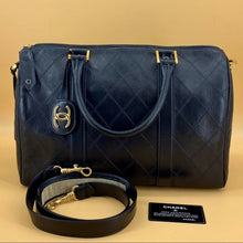 Load image into Gallery viewer, CHANEL Duffle Flat Quilt Boston Vintage Black Lambskin