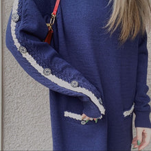 Load image into Gallery viewer, CHANEL wool navy dress