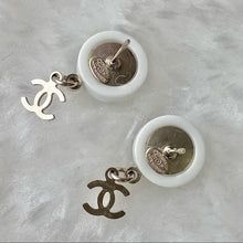 Load image into Gallery viewer, CHANEL White Logo earrings