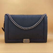 Load image into Gallery viewer, CHANEL le Boy XL snakeskin shoulder bag