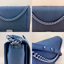 Load image into Gallery viewer, CHANEL le Boy XL snakeskin shoulder bag