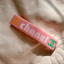 Load image into Gallery viewer, CHANEL VINTAGE pink logo hair barrette