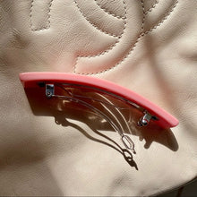 Load image into Gallery viewer, CHANEL VINTAGE pink logo hair barrette