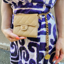 Load image into Gallery viewer, CHANEL beige calfskin wallet