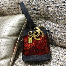 Load image into Gallery viewer, CHANEL Denim Sequin Mini Bucket Bag