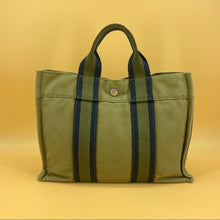 Load image into Gallery viewer, HERMES Green Canvas Fourre Tout PM Tote Bag TWS