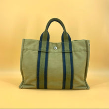 Load image into Gallery viewer, HERMES Green Canvas Fourre Tout PM Tote Bag TWS