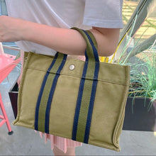 Load image into Gallery viewer, HERMES Green Canvas Fourre Tout PM Tote Bag TWS