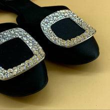 Load image into Gallery viewer, Roger Vivier Chips Strass Buckle Ballerinas in Satin