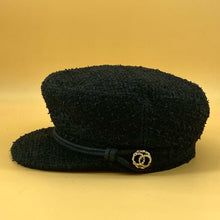 Load image into Gallery viewer, CHANEL black Newsboy's hat