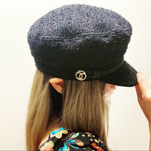 Load image into Gallery viewer, CHANEL black Newsboy's hat