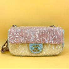 Load image into Gallery viewer, CHANEL classic flap sequins leather bag