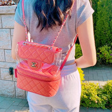 Load image into Gallery viewer, CHANEL Leather and PVC Vanity Flap Backpack Bag