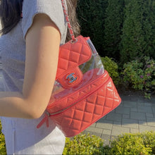 Load image into Gallery viewer, CHANEL Leather and PVC Vanity Flap Backpack Bag