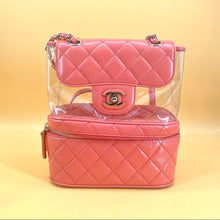 Load image into Gallery viewer, CHANEL Leather and PVC Vanity Flap Backpack Bag