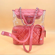 Load image into Gallery viewer, CHANEL Leather and PVC Vanity Flap Backpack Bag