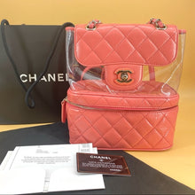 Load image into Gallery viewer, CHANEL Leather and PVC Vanity Flap Backpack Bag