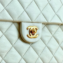 Load image into Gallery viewer, CHANEL vintage white 24k gold classic flap