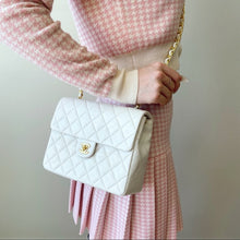 Load image into Gallery viewer, CHANEL vintage white 24k gold classic flap