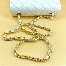 Load image into Gallery viewer, CHANEL vintage white 24k gold classic flap