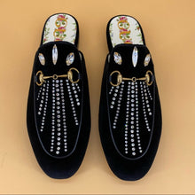 Load image into Gallery viewer, GUCCI velvet crystal loafer
